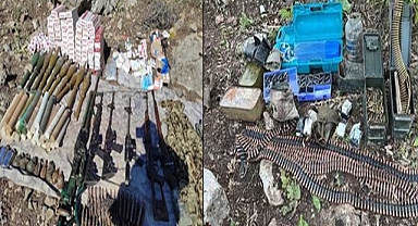 Mağaradan silah ve cephanelik çıktı