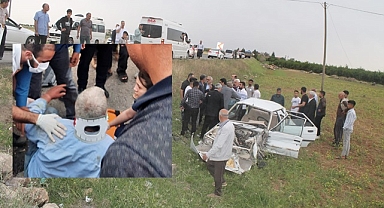 Ölüm yolu taziye çadırı önünde kaza! 1 yaralı