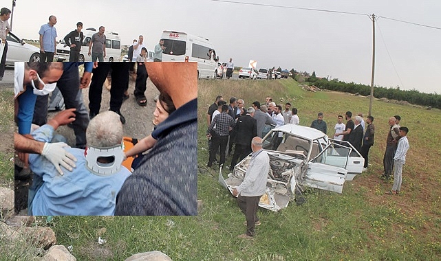 Ölüm yolu taziye çadırı önünde kaza! 1 yaralı