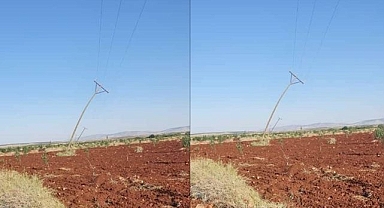 Bozova'da eğilen elektrik direkleri köylünün korkulu rüyası oldu