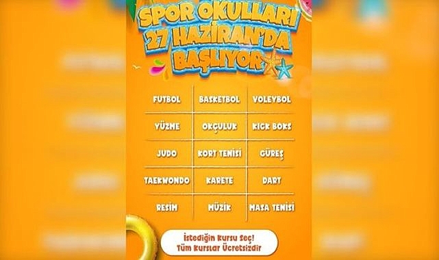 Büyükşehir spor okulları başlıyor