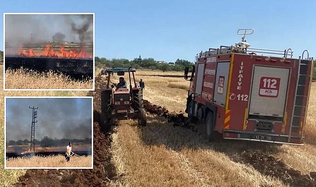 Hilvan'da buğday ekili arazi yandı