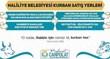 Haliliye'de kurban satış ve kesim yerleri belirlendi 
