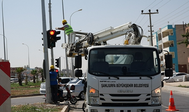 Akçakale ve Harran'da trafik sinyalizasyonu çalışması