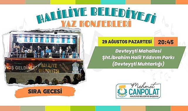 Haliliye’de yaz konserleri başlıyor