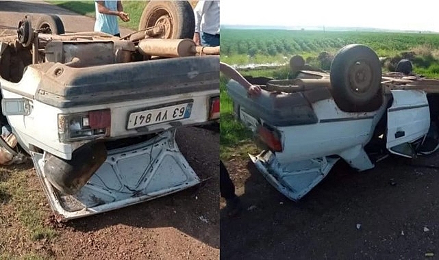 Hilvan kırsalında araç takla attı