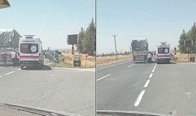 Suruç yolunda kaza! Tır ve otomobil çarpıştı