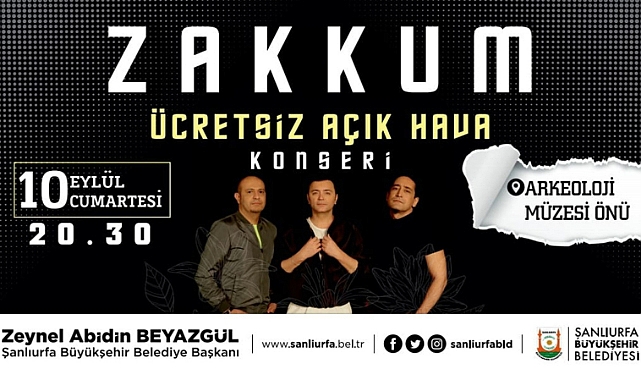 Büyükşehir Yaz Konserleri Zakkum'la devam ediyor