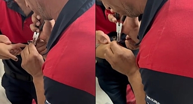 İtfaiyeden parmak kurtarma operasyonu! 