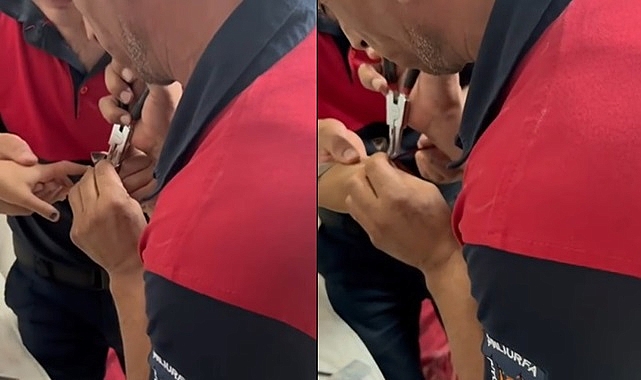 İtfaiyeden parmak kurtarma operasyonu!