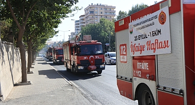 Şanlıurfa itfaiyesinden kortej geçişi