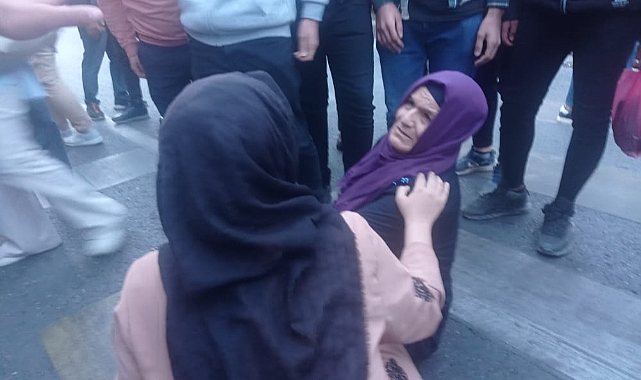 Özel halk otobüsü yaşlı kadına çarptı