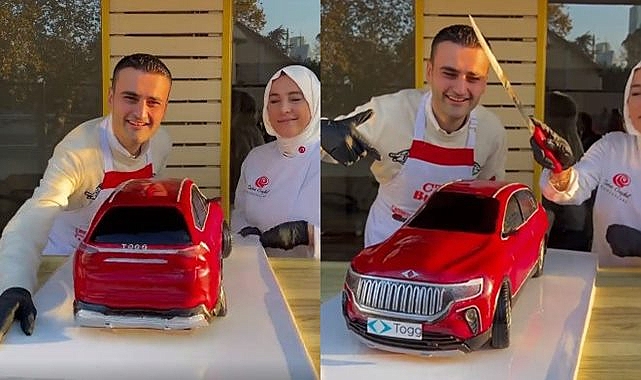 CZN Burak bu sefer TOGG pastası ile gündemde