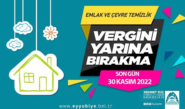 Eyyübiye Belediyesi’nden duyurdu! Son gün 30 Kasım