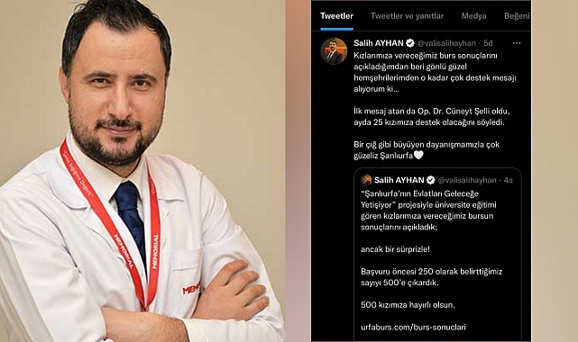 Op.Dr.Cüneyt Şelli’den Valiliğin başlattığı projeye büyük destek