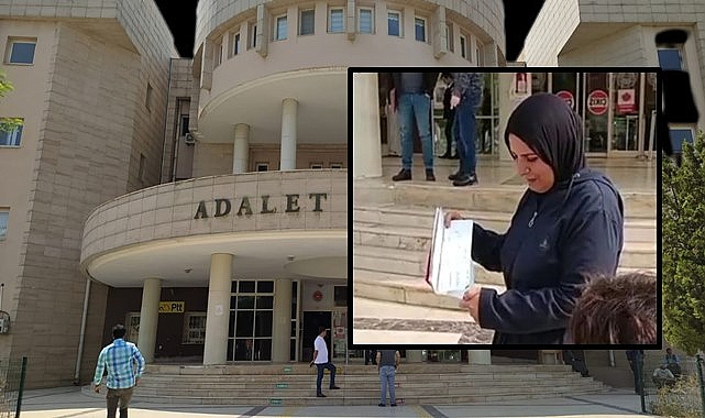 Şanlıurfa’da bir kadın adliye önünde evlilik cüzdanını yaktı