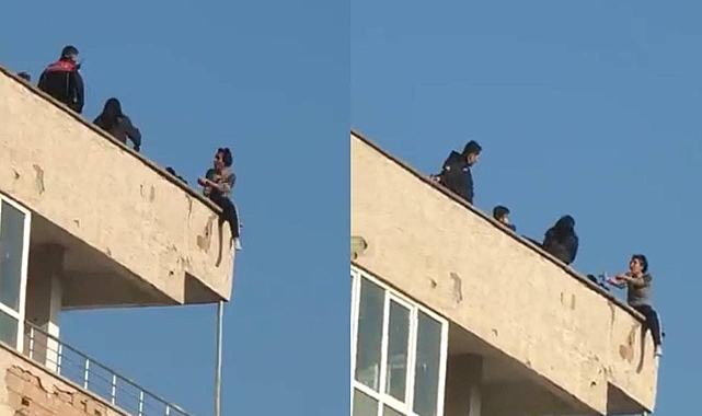 Urfa'da bir intihar girişimi daha! Çatıya çıktı