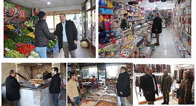 Başkan Ekinci, yeni yılın ilk mesaisine esnafları ziyaret ederek başladı 