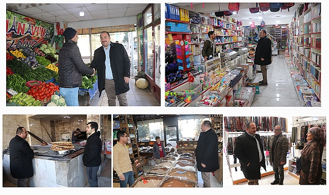 Başkan Ekinci, yeni yılın ilk mesaisine esnafları ziyaret ederek başladı 