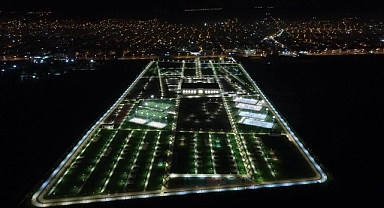 Eyyübiye Millet Bahçesi’nin gece görüntüsü büyük beğeni kazandı