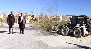 Hilvan’da üst yapı yol yapım çalışmaları