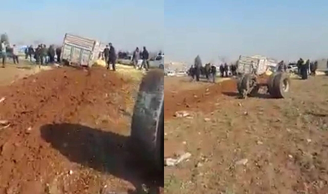 Urfa'da kontrolden çıkan kamyon parçalara ayrıldı