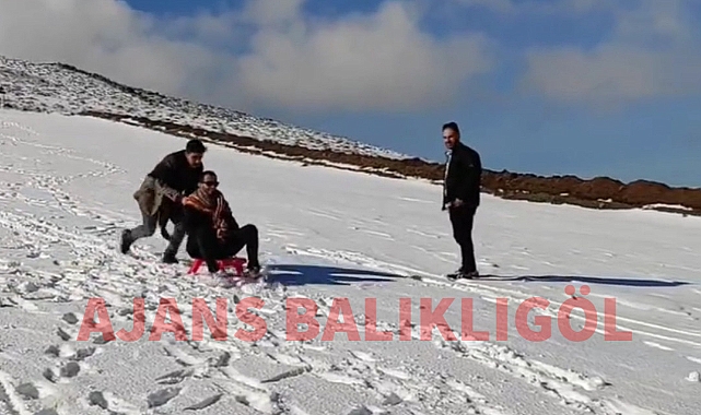 Kar yağışını duyunca Karacadağ'a koştular