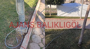 Çadırlara kaçak hat çekenlere müdahale edildi