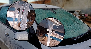 Hilvan'da soğuk hava buz sarkıtlarının oluşmasına neden oldu