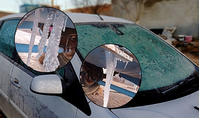 Hilvan'da soğuk hava buz sarkıtlarının oluşmasına neden oldu