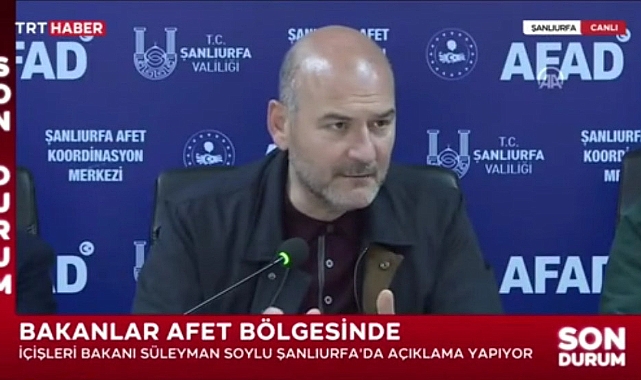 Bakan Soylu Urfa'daki son durumu paylaştı