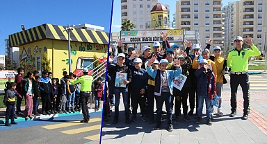 Çocuklar, Haliliye trafik eğitim parkında hem eğleniyor hem öğreniyor