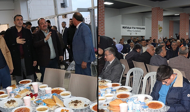 Kaymakam Çengel ve Başkan Ekinci muhtarlarla iftarda bir araya geldi