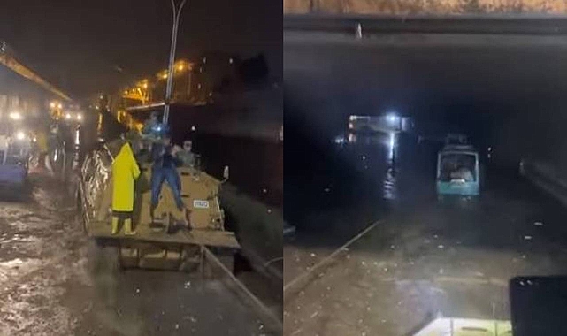 Şanlıurfa'da suya gömülen otobüs, tank yardımı ile çıkarıldı