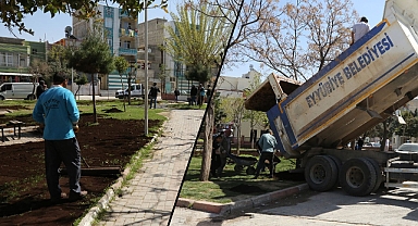 Eyyübiye Belediyesi parklarda bahar çalışmalarını hızlandırdı