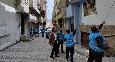 Eyyübiye’de sel basan sokaklar boyanıyor