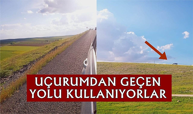 Uçurumun kıyısında yol! Bariyer bile yok