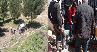 Urfa'da feci kaza! Araç şarampole yuvarlandı 