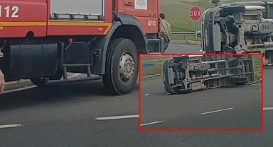 Urfa-Hilvan yolunda işçi minibüsü devrildi! Yaralılar var