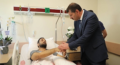 Vali Ayhan’dan saldırıya uğrayan polise ziyaret