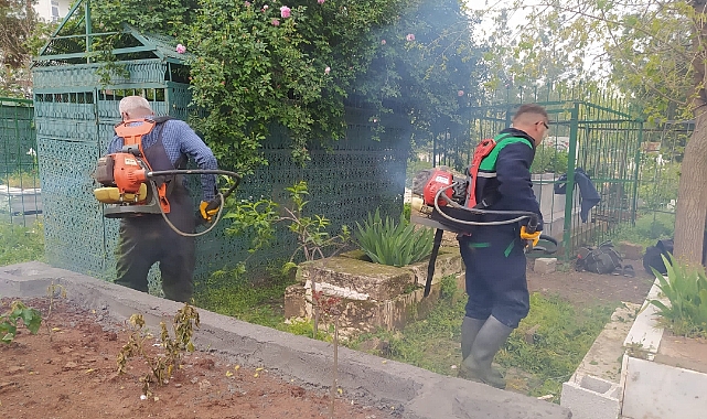 Viranşehir'de bayram öncesi mezarlıklar temizleniyor