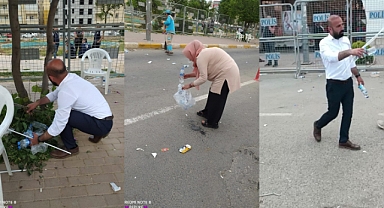 HDP ve Yeşil Sol Parti'den miting sonrası mıntıka temizliği