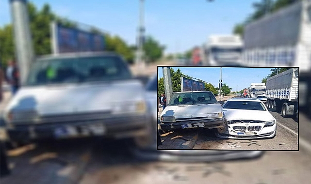 Urfa’da hızını alamayan otomobil lüks aracın üstüne çıktı! Yaralılar var