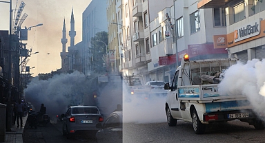 Viranşehir Belediyesinden haşerlere karşı ilaçlama çalışması 