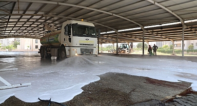 Karaköprü'de kurban kesim alanları pırıl pırıl ediliyor