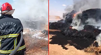 Şanlıurfa’da saman yüklü TIR yanarak kül oldu