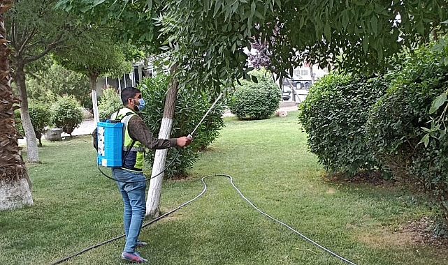 Viranşehir’de parklarda ilaçlama çalışması sürüyor