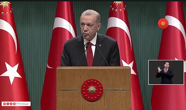 Cumhurbaşkanı Erdoğan kabine toplantısı sonrası açıklama yapıyor