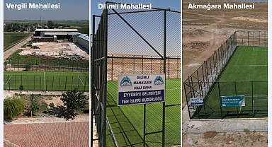 Eyyübiye’de halı sahalar hizmete sunulmaya devam ediyor