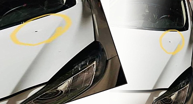 Hilvan’da bir araca mermi isabet etti!